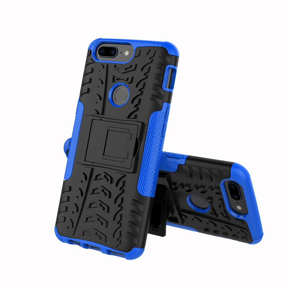 Tyre Pattern 2-in-1 PC + TPU Hybrid Phone Case with Kickstand for OnePlus 5T