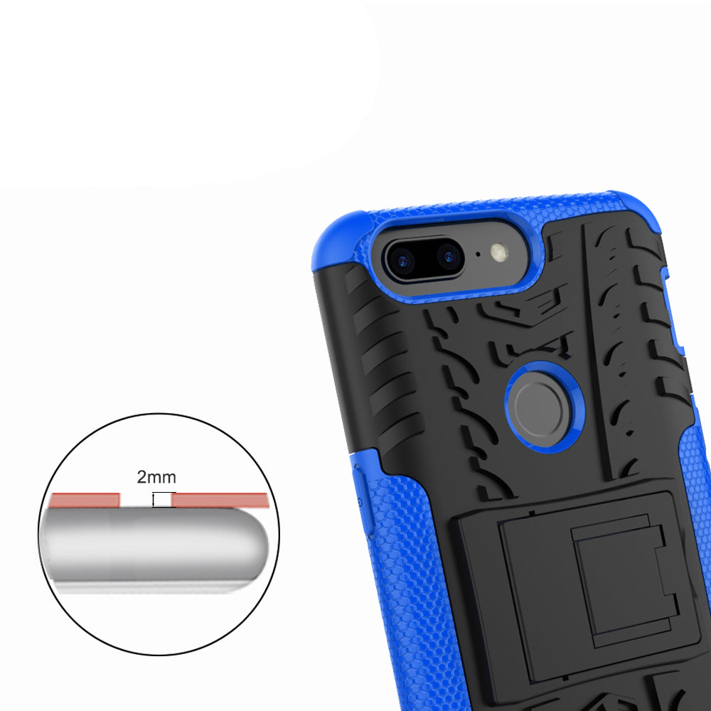 Tyre Pattern 2-in-1 PC + TPU Hybrid Phone Case with Kickstand for OnePlus 5T