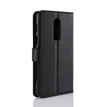 Litchi Skin Leather Stand Cover with Card Slots for OnePlus 6 Cell Phone Case Shell