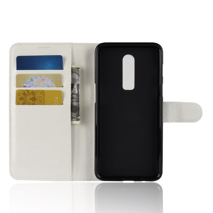 Litchi Skin Leather Stand Cover with Card Slots for OnePlus 6 Cell Phone Case Shell