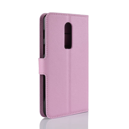 Litchi Skin Leather Stand Cover with Card Slots for OnePlus 6 Cell Phone Case Shell