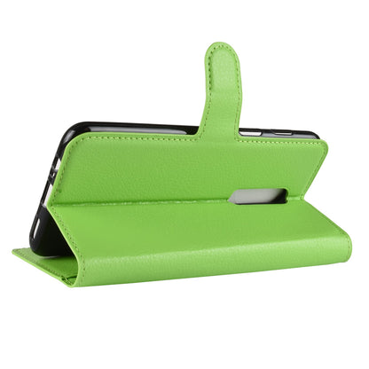 Litchi Skin Leather Stand Cover with Card Slots for OnePlus 6 Cell Phone Case Shell