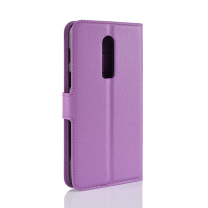 Litchi Skin Leather Stand Cover with Card Slots for OnePlus 6 Cell Phone Case Shell