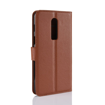 Litchi Skin Leather Stand Cover with Card Slots for OnePlus 6 Cell Phone Case Shell