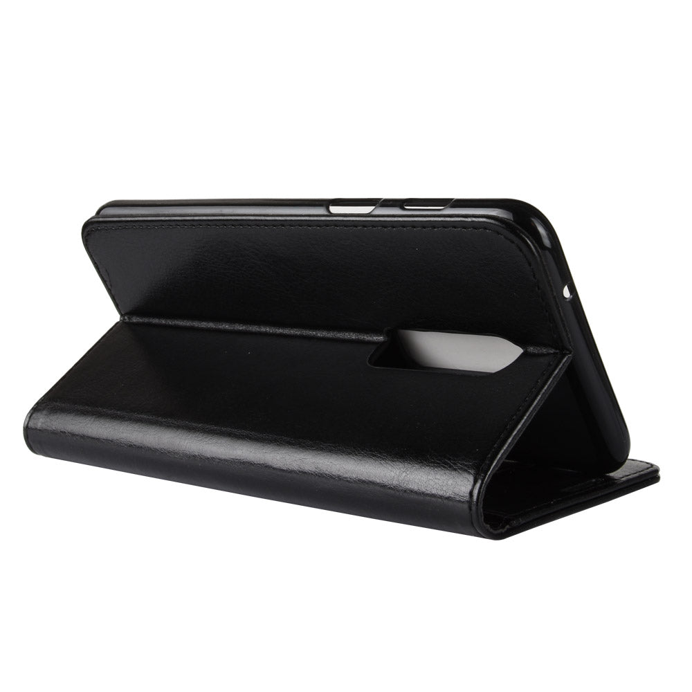 Crazy Horse Magnetic Stand Wallet Leather Mobile Phone Case for OnePlus 6