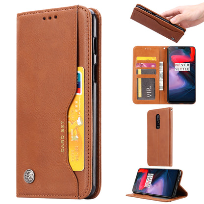 PU Leather Auto-absorbed Stand Wallet Phone Case for OnePlus 6