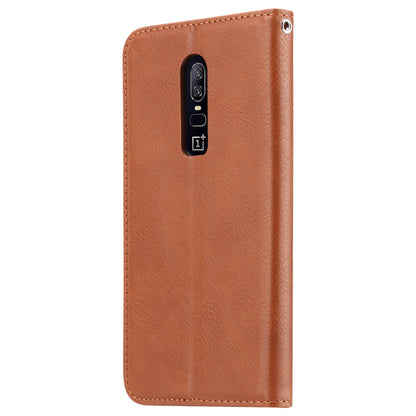 PU Leather Auto-absorbed Stand Wallet Phone Case for OnePlus 6