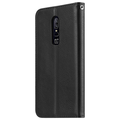 PU Leather Auto-absorbed Stand Wallet Phone Case for OnePlus 6