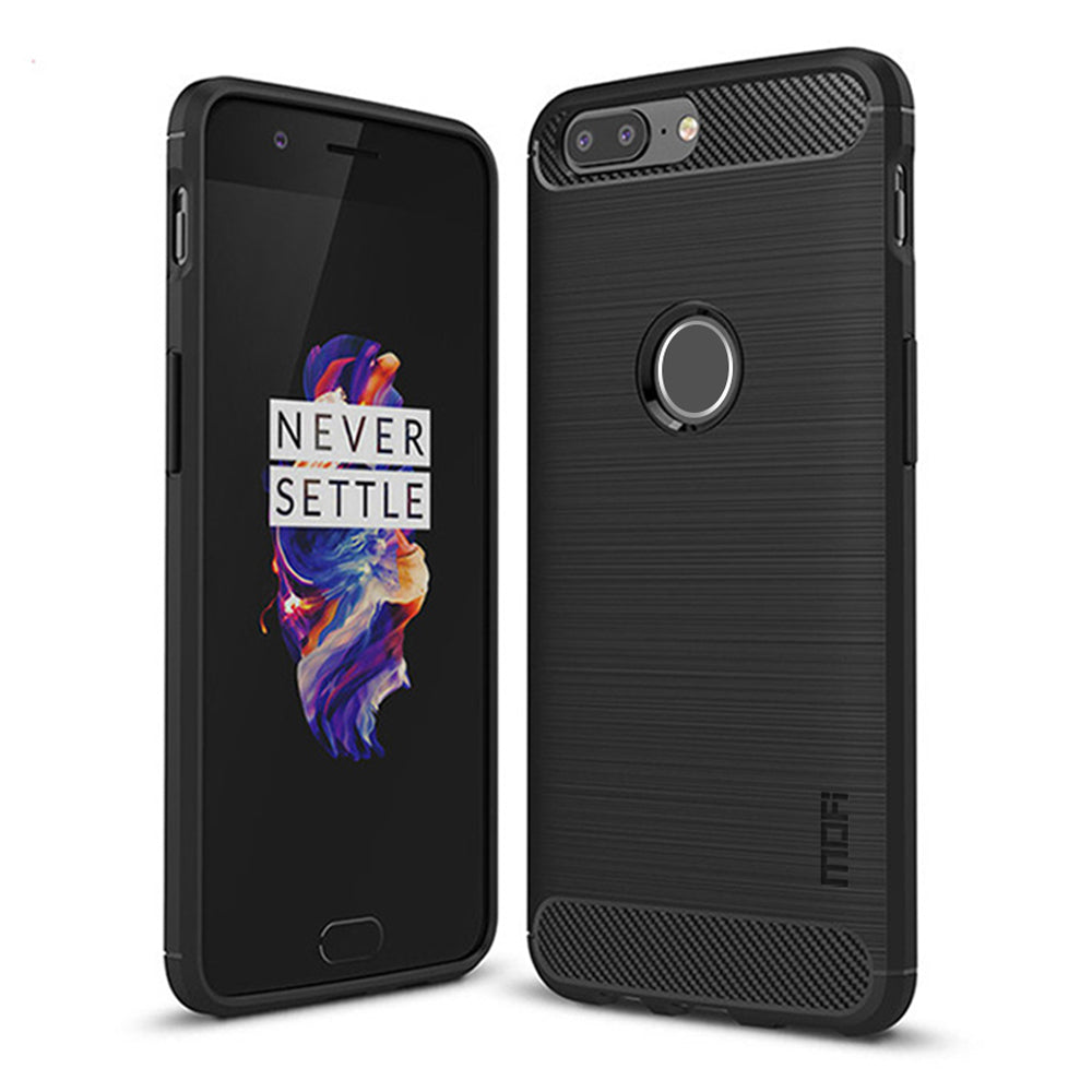 MOFI Carbon Fiber Texture Brushed TPU Phone Cover for OnePlus 5T