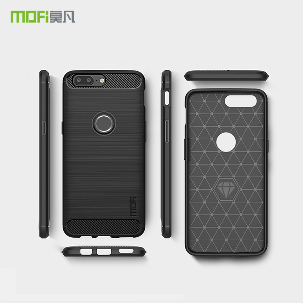 MOFI Carbon Fiber Texture Brushed TPU Phone Cover for OnePlus 5T