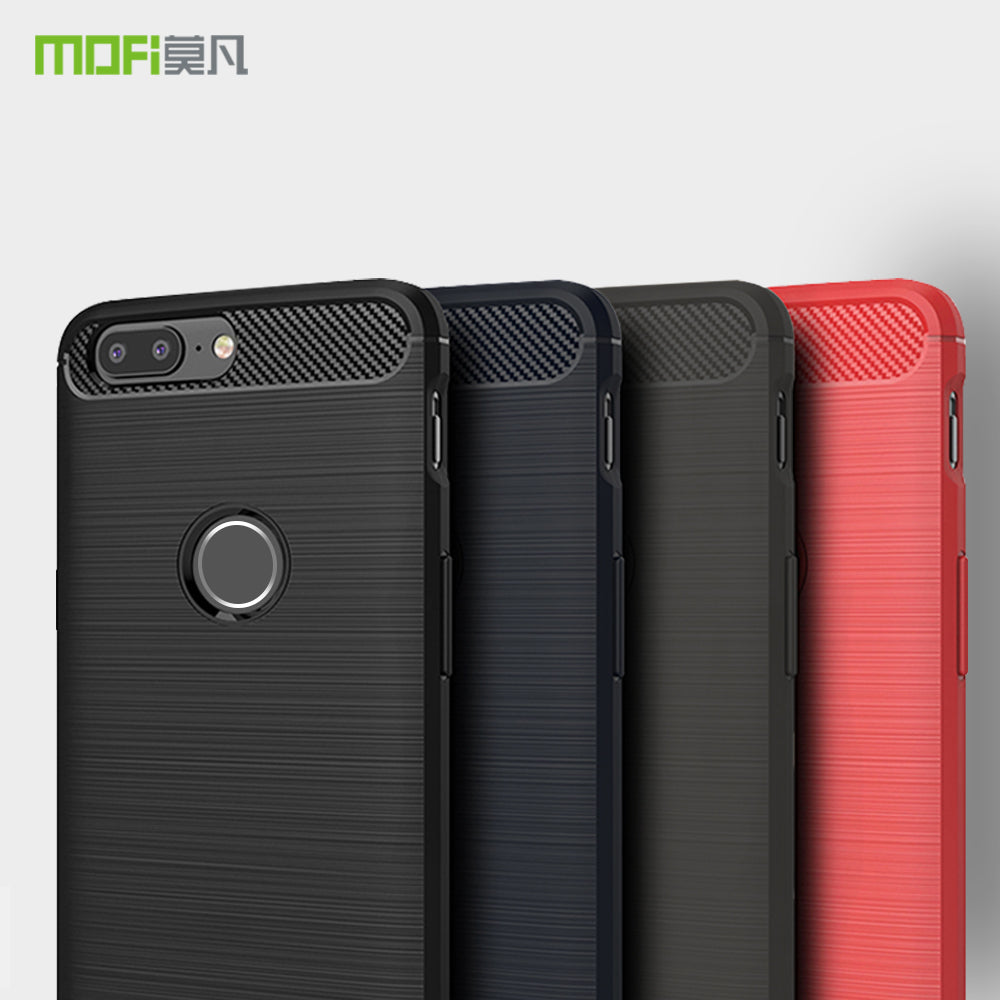 MOFI Carbon Fiber Texture Brushed TPU Phone Cover for OnePlus 5T