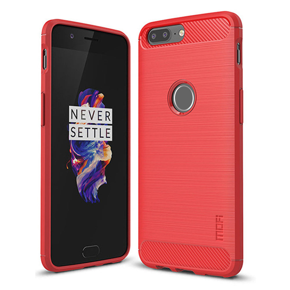 MOFI Carbon Fiber Texture Brushed TPU Phone Cover for OnePlus 5T