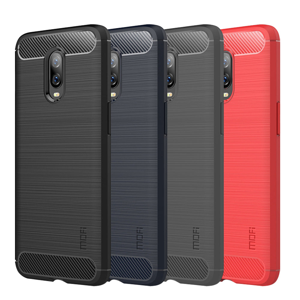 MOFI Carbon Fiber Texture Brushed TPU Protection Case for OnePlus 6T