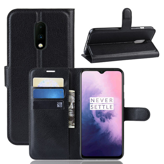 Litchi Texture Wallet Stand Leather Protective Phone Case for OnePlus 7