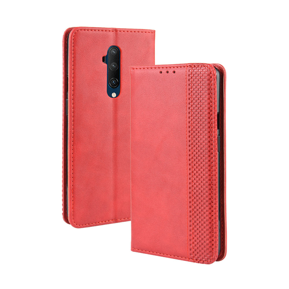 Retro Style Auto-absorbed Leather Casing Phone Shell for OnePlus 7T Pro