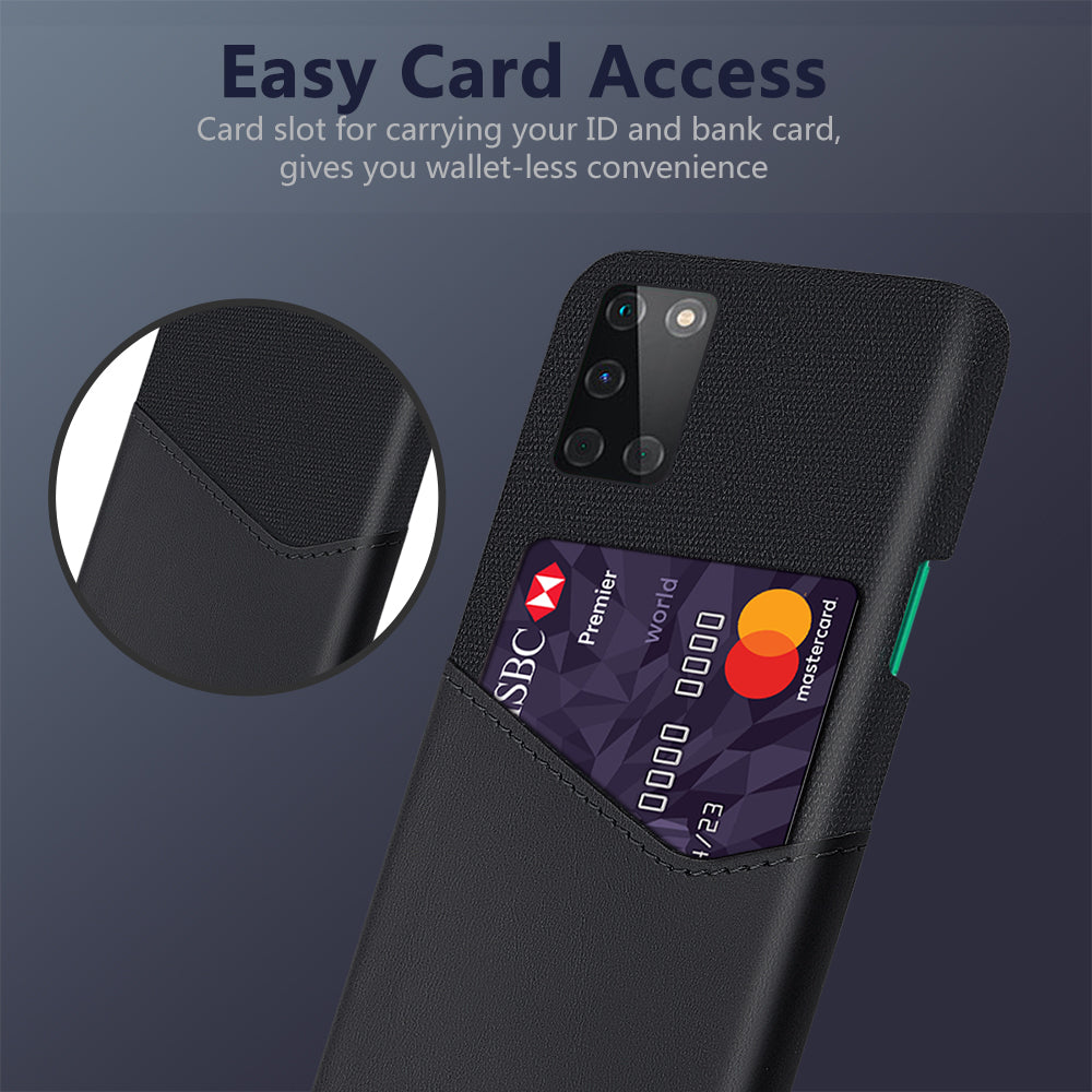 Card Holder Cloth + PU Leather Coated PC Protective Case for OnePlus 8T