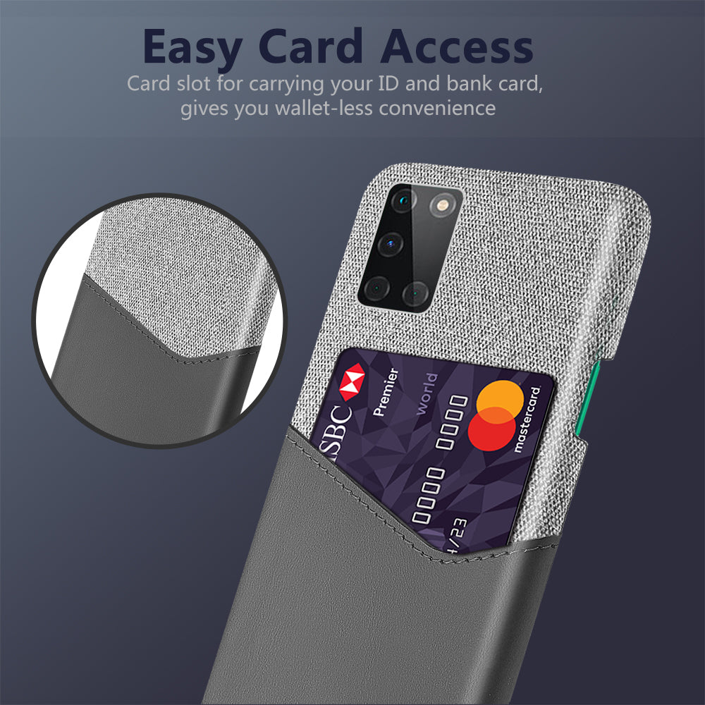 Card Holder Cloth + PU Leather Coated PC Protective Case for OnePlus 8T