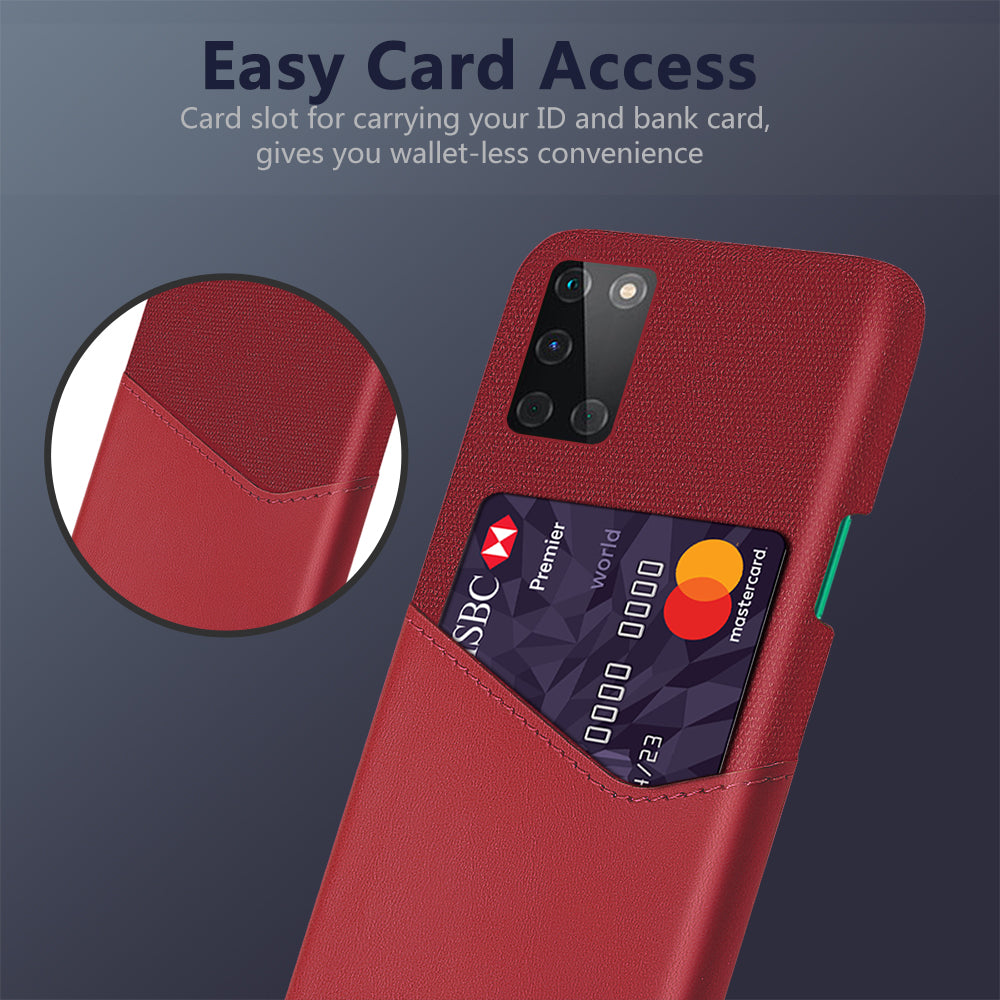 Card Holder Cloth + PU Leather Coated PC Protective Case for OnePlus 8T