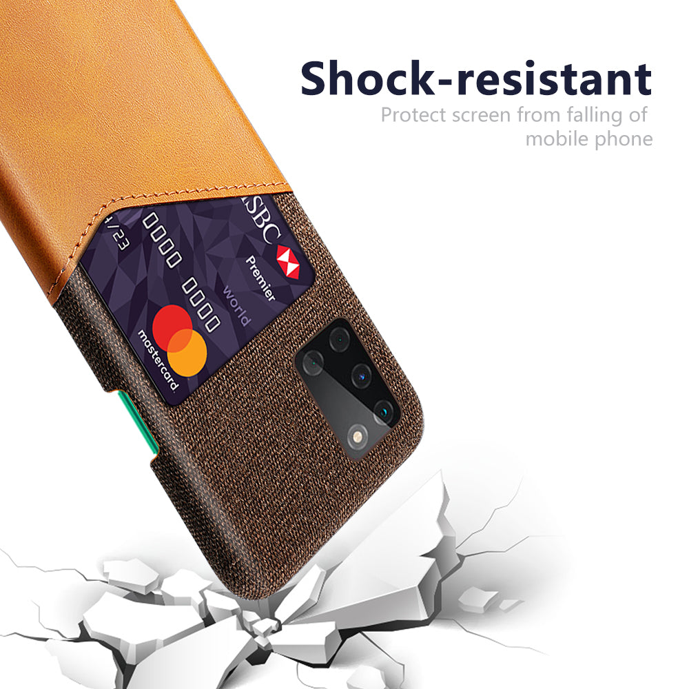 Card Holder Cloth + PU Leather Coated PC Protective Case for OnePlus 8T