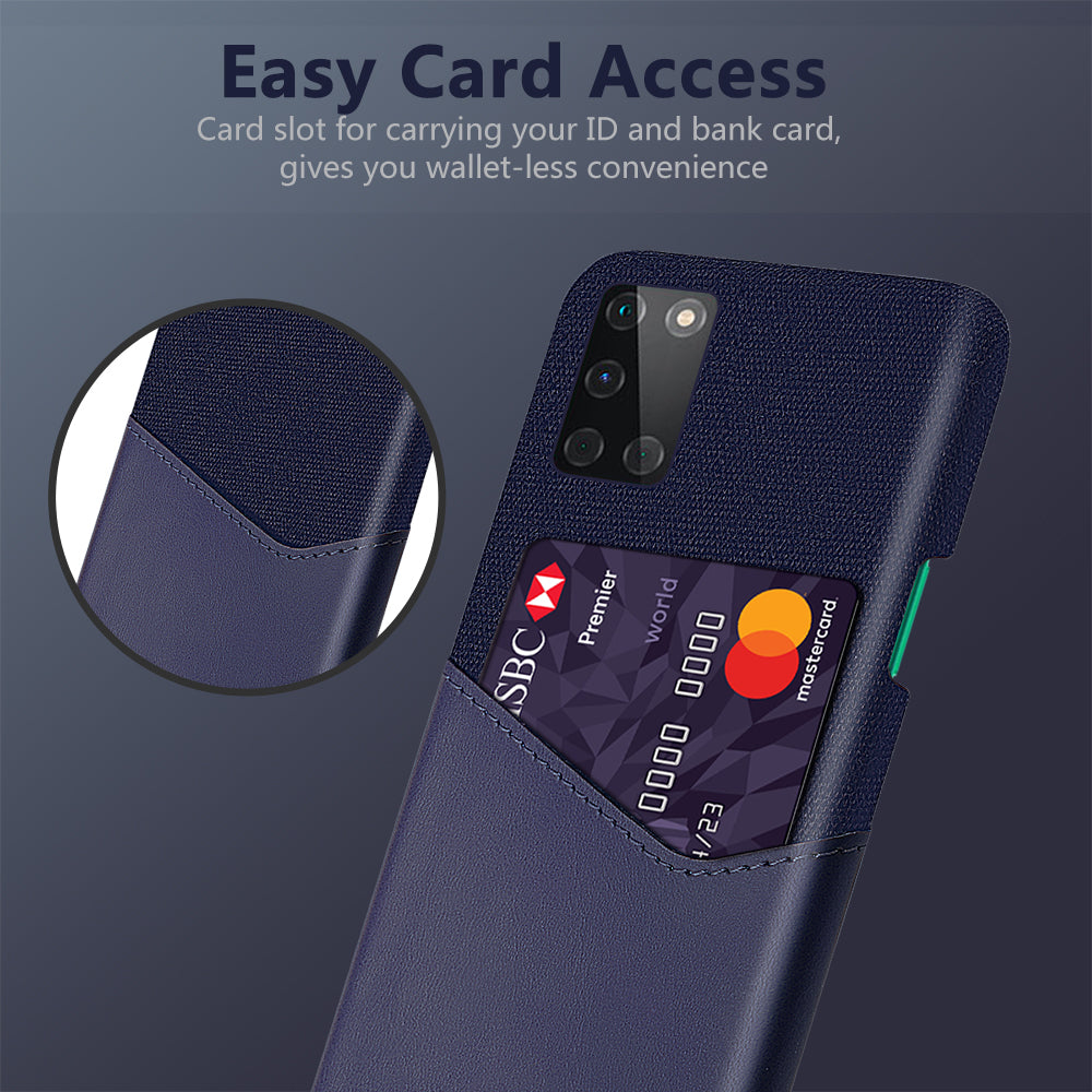 Card Holder Cloth + PU Leather Coated PC Protective Case for OnePlus 8T