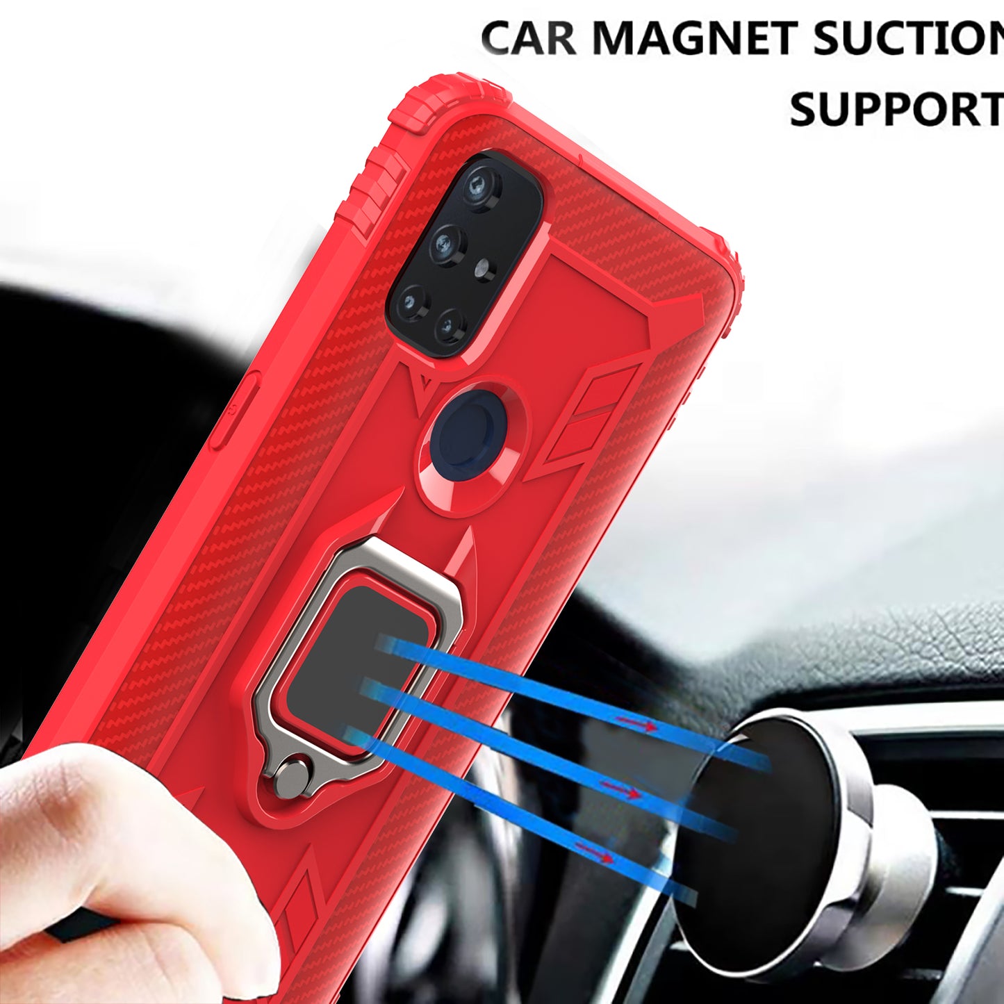 TPU Finger Ring Kickstand Phone Protective Case for OnePlus Nord N10 5G