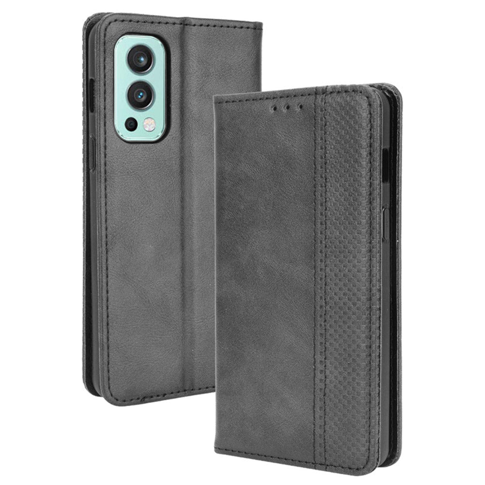 Retro Style PU Leather Flip Magnetic Stand Flip Protective Cover for OnePlus Nord 2 5G