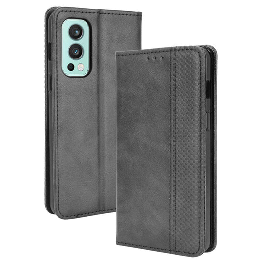 Retro Style PU Leather Flip Magnetic Stand Flip Protective Cover for OnePlus Nord 2 5G