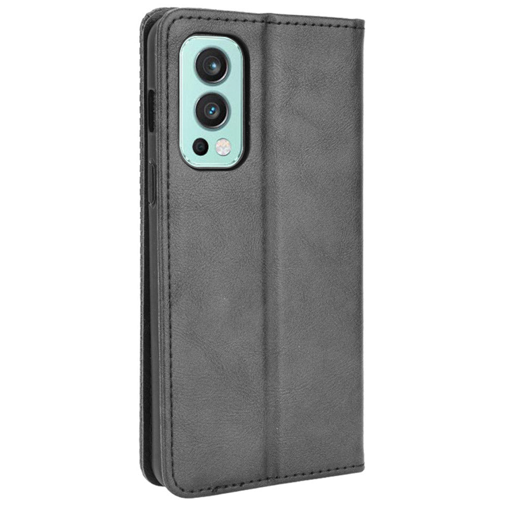 Retro Style PU Leather Flip Magnetic Stand Flip Protective Cover for OnePlus Nord 2 5G