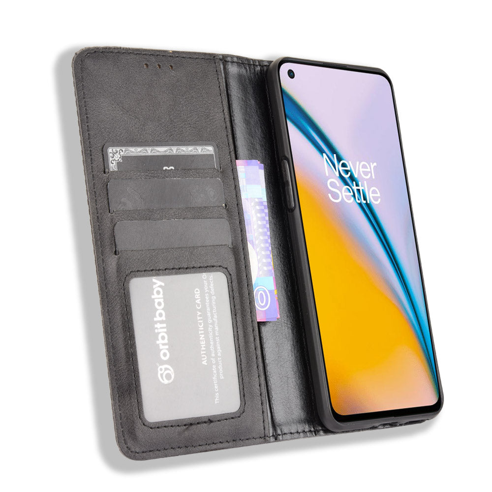 Retro Style PU Leather Flip Magnetic Stand Flip Protective Cover for OnePlus Nord 2 5G