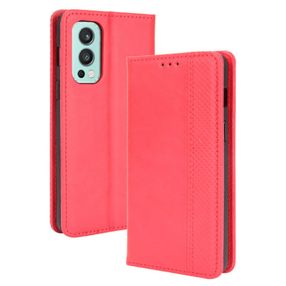 Retro Style PU Leather Flip Magnetic Stand Flip Protective Cover for OnePlus Nord 2 5G