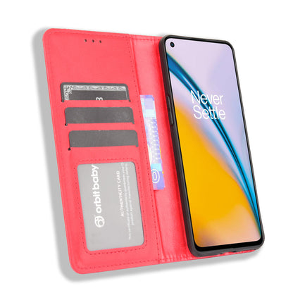 Retro Style PU Leather Flip Magnetic Stand Flip Protective Cover for OnePlus Nord 2 5G