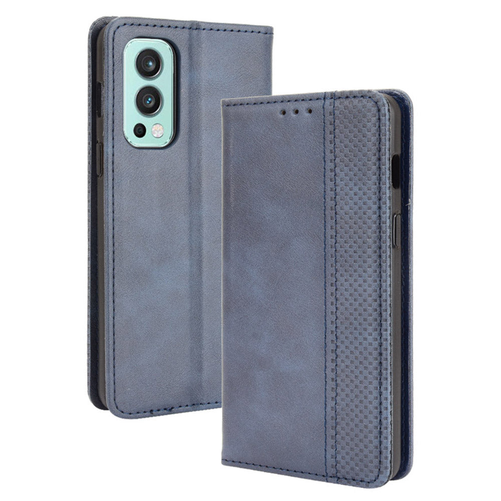 Retro Style PU Leather Flip Magnetic Stand Flip Protective Cover for OnePlus Nord 2 5G