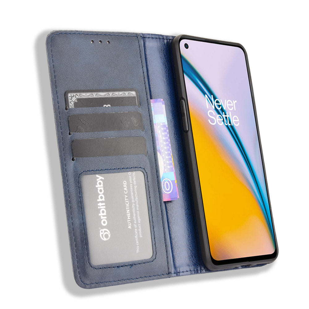 Retro Style PU Leather Flip Magnetic Stand Flip Protective Cover for OnePlus Nord 2 5G