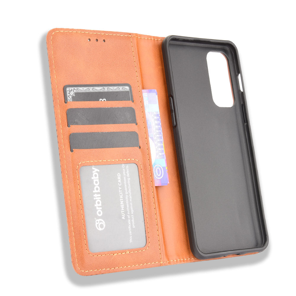 Retro Style PU Leather Flip Magnetic Stand Flip Protective Cover for OnePlus Nord 2 5G