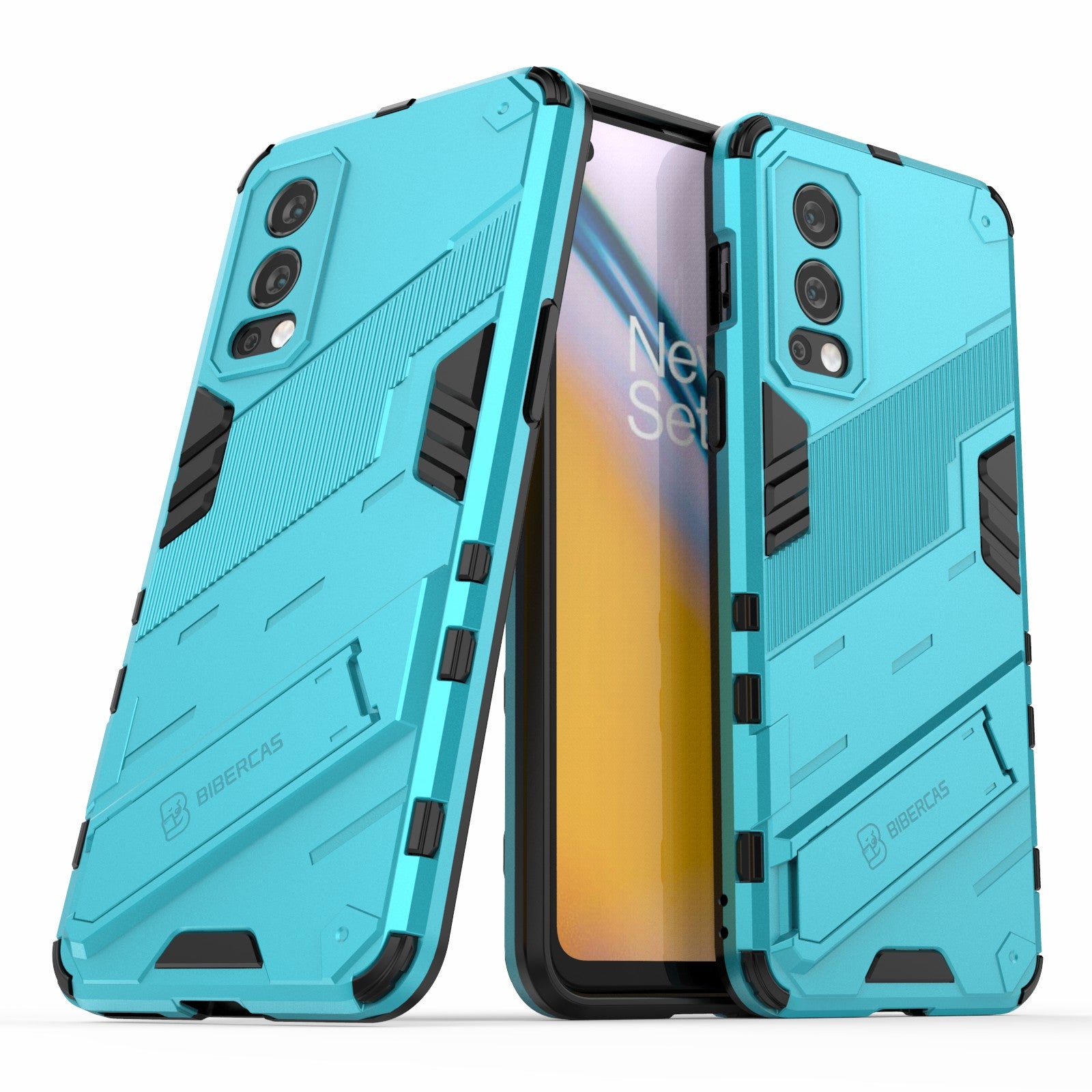 Full-Body Protection Slim Hard PC + Soft TPU Cover with Kickstand for OnePlus Nord 2 5G