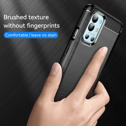 1.8mm Air Cushion Design TPU Case Phone Cover with Carbon Fiber Texture Brushed Surface Heat Dissipation for OnePlus 9R