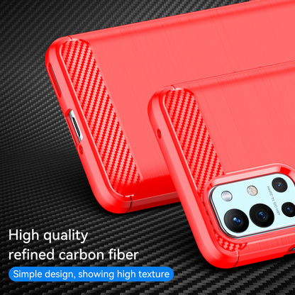 1.8mm Air Cushion Design TPU Case Phone Cover with Carbon Fiber Texture Brushed Surface Heat Dissipation for OnePlus 9R