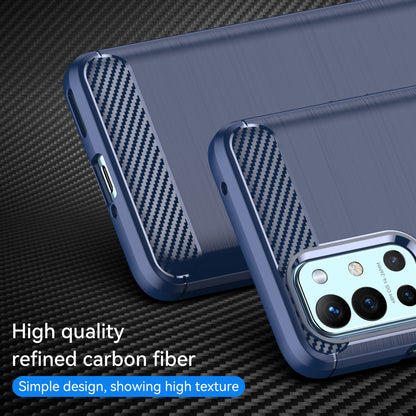 1.8mm Air Cushion Design TPU Case Phone Cover with Carbon Fiber Texture Brushed Surface Heat Dissipation for OnePlus 9R