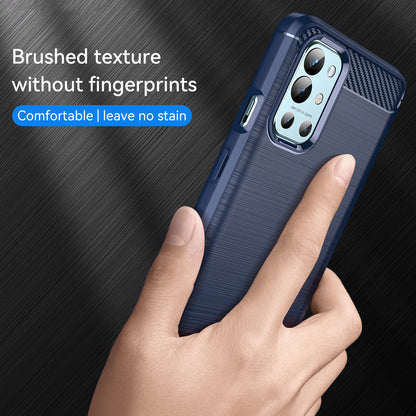 1.8mm Air Cushion Design TPU Case Phone Cover with Carbon Fiber Texture Brushed Surface Heat Dissipation for OnePlus 9R
