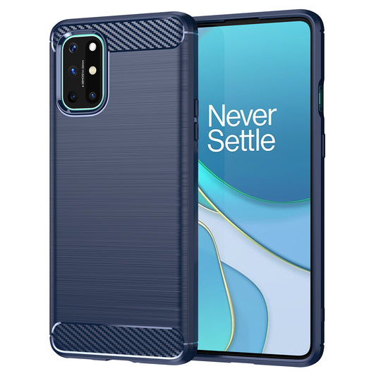 1.8mm Flexible Carbon Fiber Texture TPU Case Ultra Thin Anti-Fall Phone Cover with Brushed Surface for OnePlus 8T