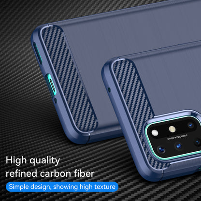 1.8mm Flexible Carbon Fiber Texture TPU Case Ultra Thin Anti-Fall Phone Cover with Brushed Surface for OnePlus 8T