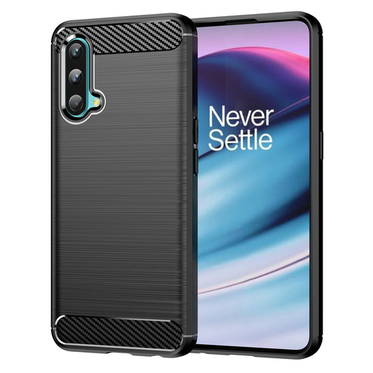 1.8mm Air Cushion Design TPU Case Fingerprint-Free Brushed Surface Phone Cover with Carbon Fiber Texture for OnePlus Nord CE 5G