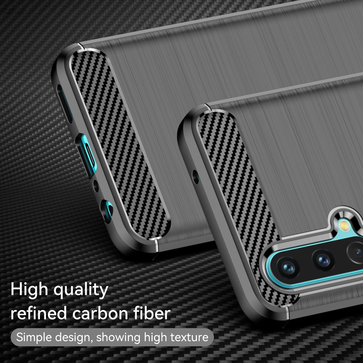 1.8mm Air Cushion Design TPU Case Fingerprint-Free Brushed Surface Phone Cover with Carbon Fiber Texture for OnePlus Nord CE 5G