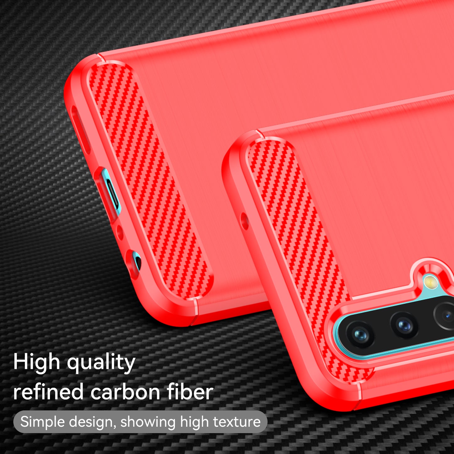 1.8mm Air Cushion Design TPU Case Fingerprint-Free Brushed Surface Phone Cover with Carbon Fiber Texture for OnePlus Nord CE 5G