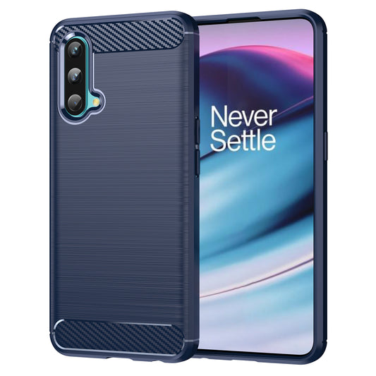 1.8mm Air Cushion Design TPU Case Fingerprint-Free Brushed Surface Phone Cover with Carbon Fiber Texture for OnePlus Nord CE 5G