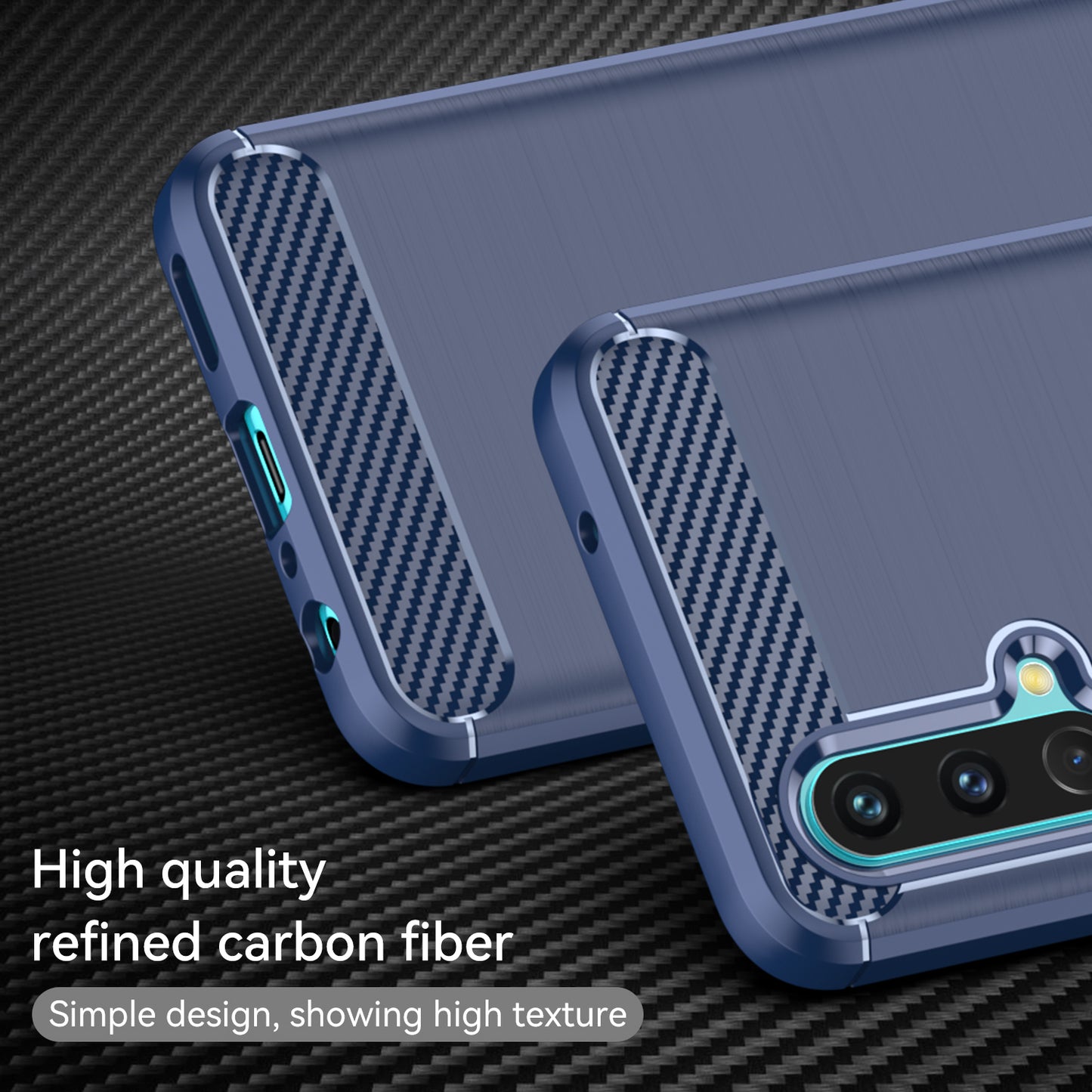 1.8mm Air Cushion Design TPU Case Fingerprint-Free Brushed Surface Phone Cover with Carbon Fiber Texture for OnePlus Nord CE 5G