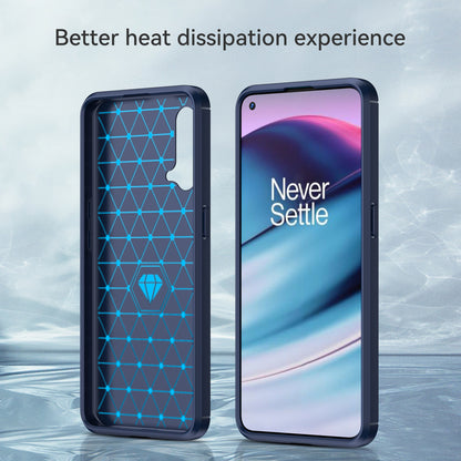 1.8mm Air Cushion Design TPU Case Fingerprint-Free Brushed Surface Phone Cover with Carbon Fiber Texture for OnePlus Nord CE 5G
