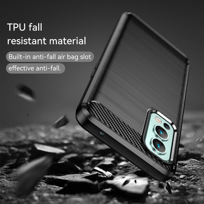 1.8mm Air Cushion TPU Case Brushed Surface Carbon Fiber Texture Phone Cover with Heat Dissipation Design for OnePlus Nord 2 5G