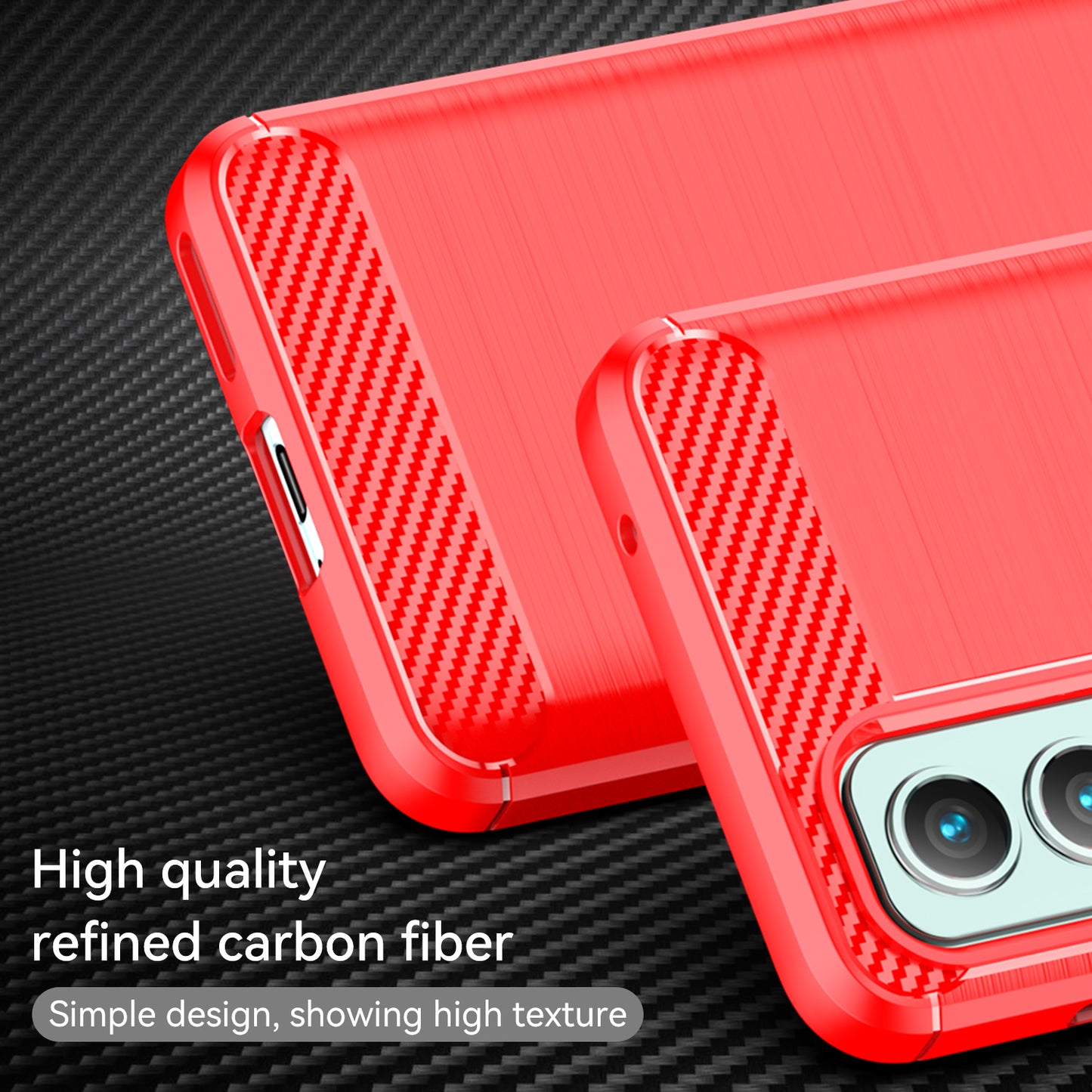 1.8mm Air Cushion TPU Case Brushed Surface Carbon Fiber Texture Phone Cover with Heat Dissipation Design for OnePlus Nord 2 5G