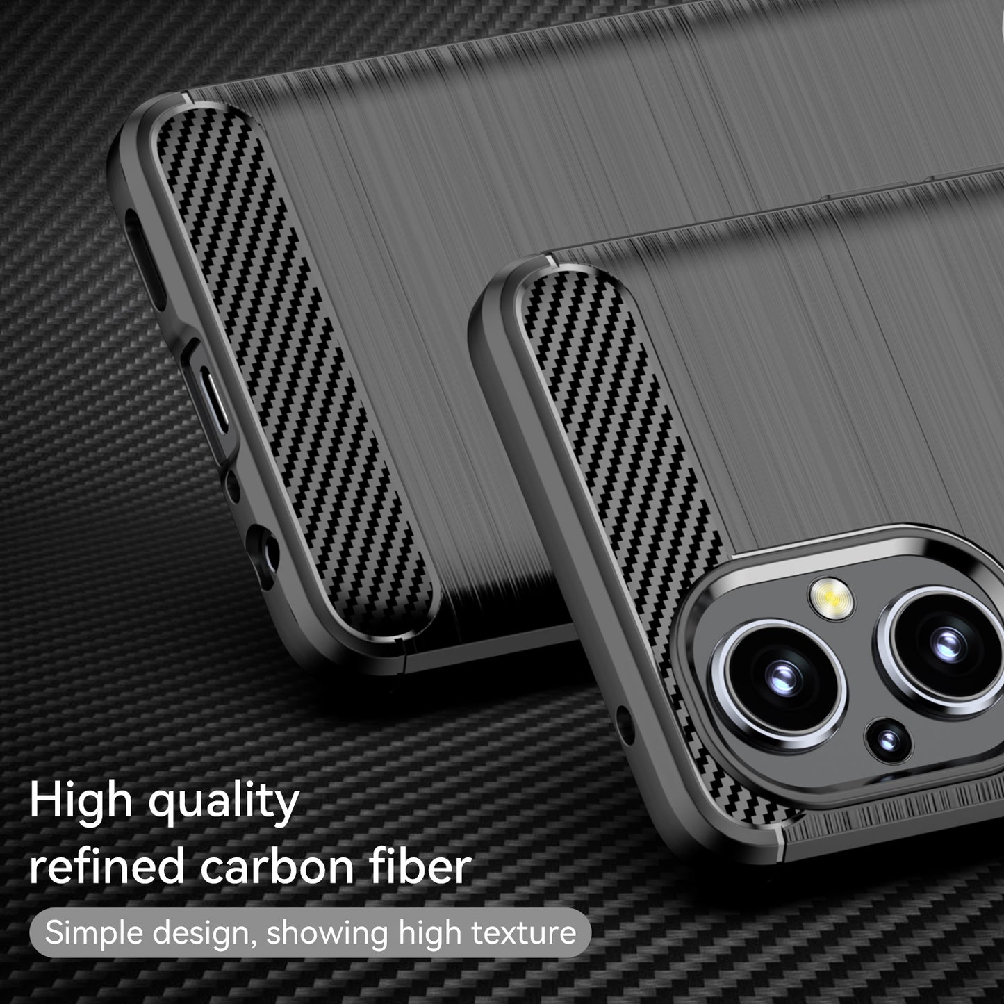 1.8mm Air Cushion TPU Case Brushed Surface Carbon Fiber Scratch-Resistant Texture Phone Cover with Heat Dissipation Design for OnePlus Nord N20 5G